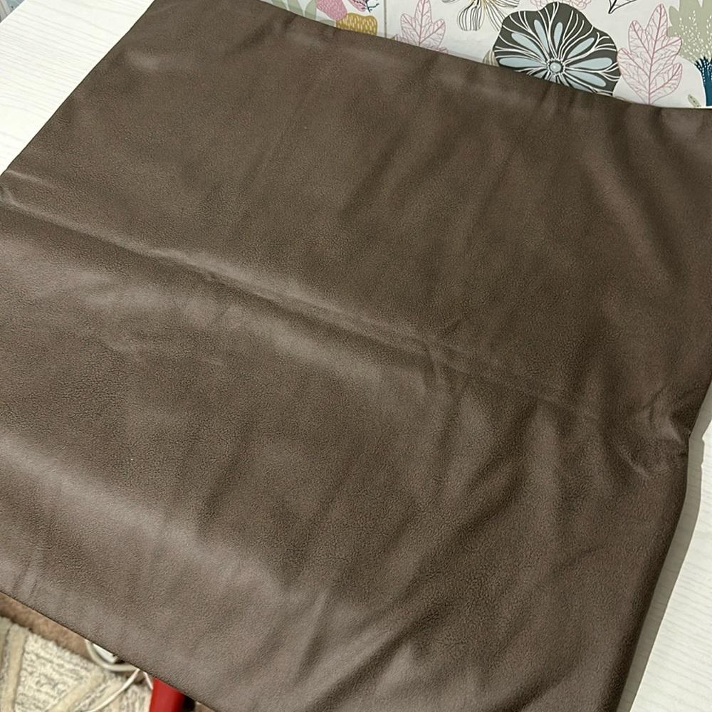 New brown faux suede/ mole skin Euro shams with hidden zipper closure